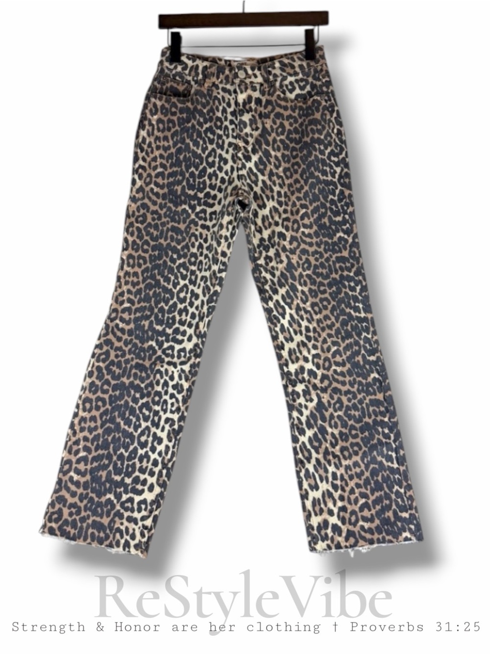OAT Women’s Size 2/26 Denim Jeans Leopard Animal Cheetah Print Stretch High Rise